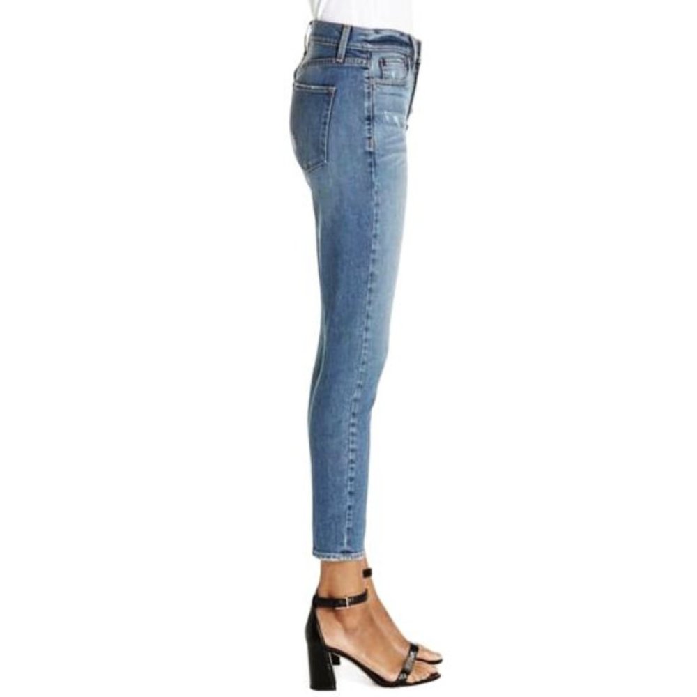 Alice + Olivia Good High Rise Exposed Button Fly Long Shot Hi-Waist Skinny Jeans - Picture 3 of 9